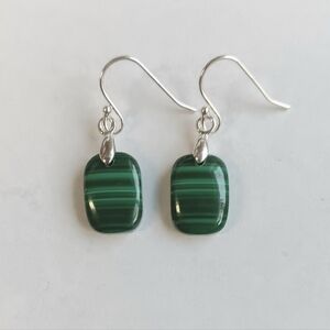 Malachite Gemstone Earrings with 925 Sterling Silver Findings